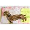 Image 1 : DACHSHUND BROOCH  FILLED WITH AMBER