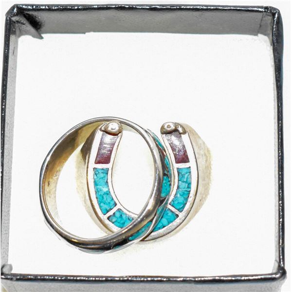 LOT OF TWO TURQUOISE RINGS