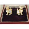 Image 1 : ANTIQUE FOO DOGS MOTHER OF PEARL EARRINGS