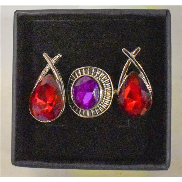 EARRINGS AND RING SET SZ 8