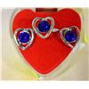 SET OF HEART SHAPED RING AND EARRING