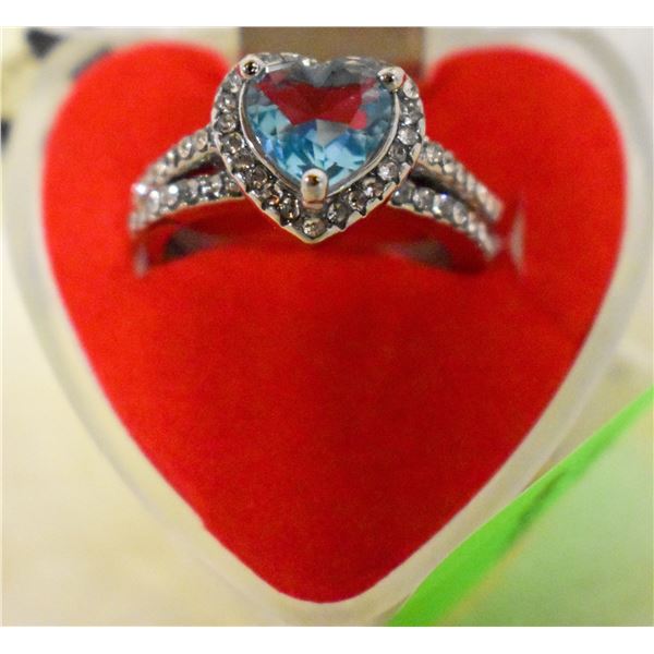 2PCS HEART SHAPE RING SZ 7