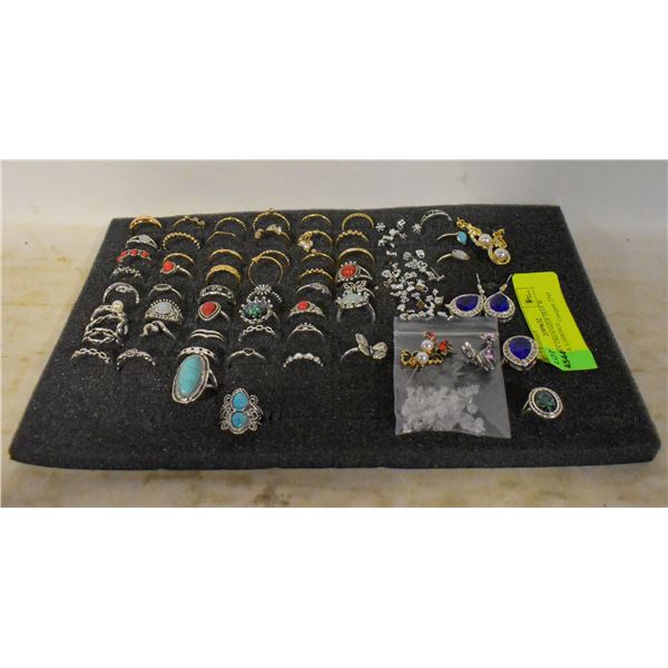 JEWELRY ORGANIZER TRAY W/ RINGS & EARRINGS