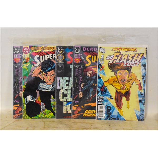 LOT OF 5 DC COMICS INCL SUPERMAN THE