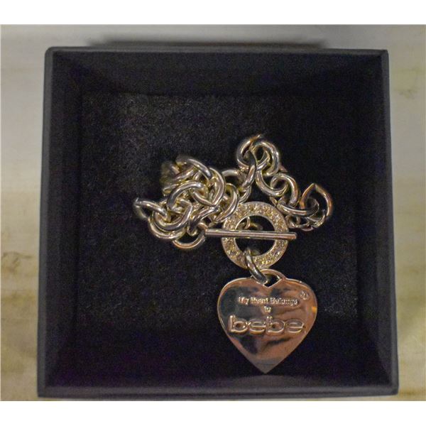 MY HEART BELONGS TO BEBE SILVER TONE