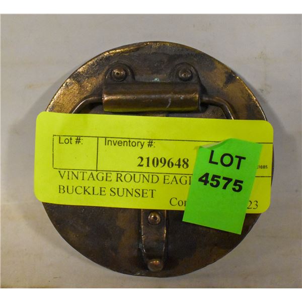 VINTAGE ROUND EAGLE BELT BUCKLE SUNSET