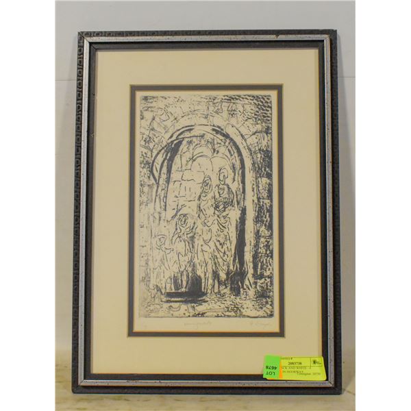 ART - BLACK AND WHITE - 4 PERSONS IN DOORWAY