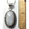 15)  NATURAL OVAL MOONSTONE PENDANT