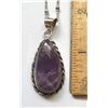 19)  NATURAL ELONGATED AMETHYST PENDANT