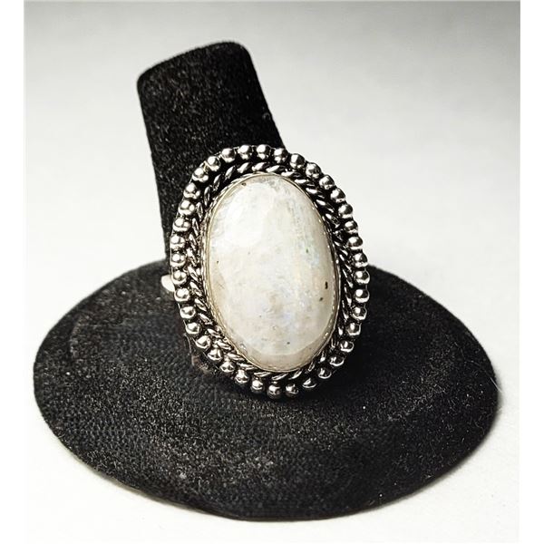 14) OVAL NATURAL MOONSTONE SIZE 11 RING