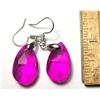 12)  HOT PINK PEAR SHAPED CRYSTAL DROP