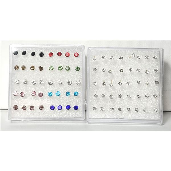 25)  LOT OF 40 HYPOALLERGENIC CRYSTAL STUD
