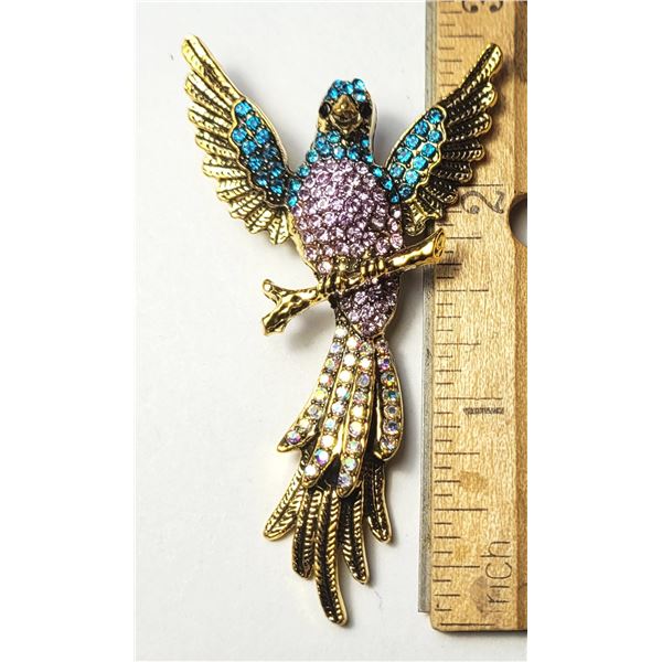11)  GOLD TONE WITH CLEAR, TURQUOISE, PINK