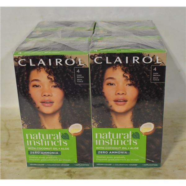 6XCLAIROL DARKBROWN NATURAL INSTINCT HAIR DYE KITS