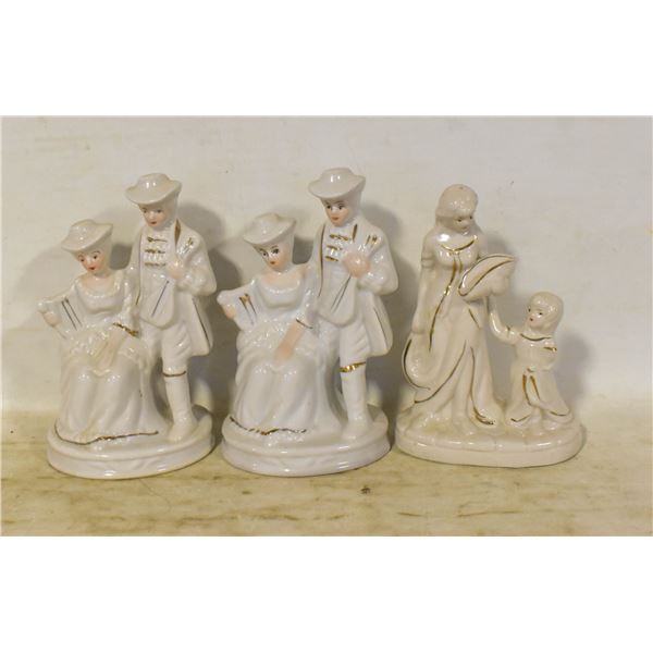 3 VINTAGE LADY ANGELA PORCELAIN FIGURES