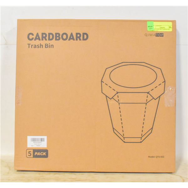 BRAND NEW 5PK CARDBOARD TRASH BIN