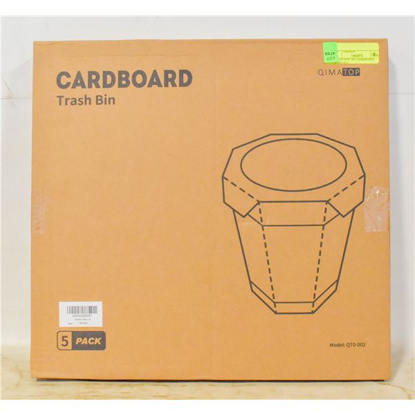 BRAND NEW 5PK CARDBOARD TRASH BIN