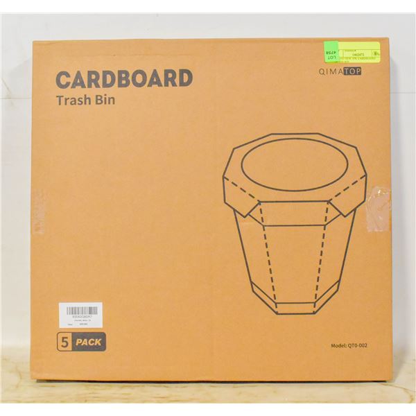 BRAND NEW 5PK CARDBOARD TRASH BIN
