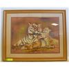 Image 1 : VINTAGE PRINT "BENGAL TIGER & CUB" 32 X 25"