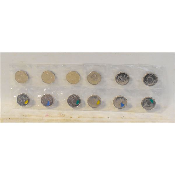 RCM 2011 COLOURED/NON COLOURED NATURE 6 COIN SETS