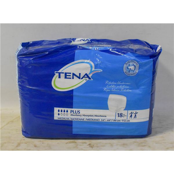 TENA 18PC PROTECTIVE UNDERWEAR MEDIUM 34-44 WAIST