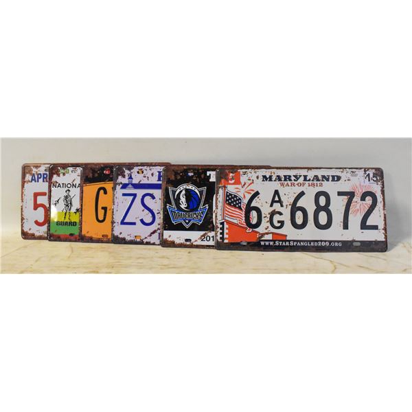 6 USA VINTAGE LICENCE PLATES- TEXAS