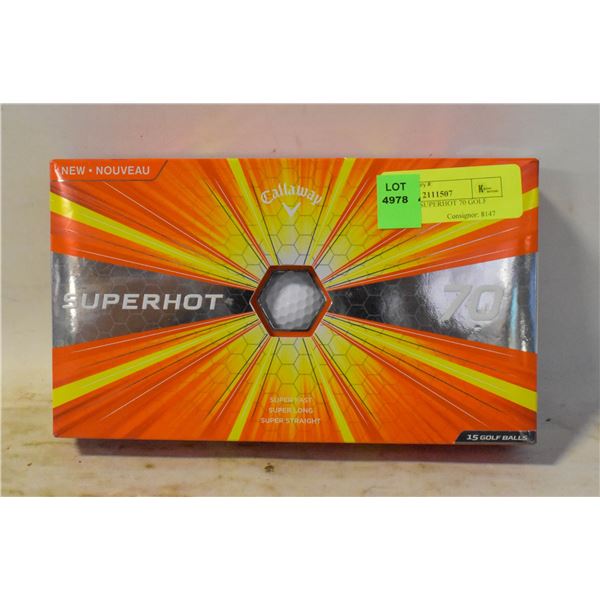 CALLAWAY SUPERHOT 70 GOLF BALLS 15PK