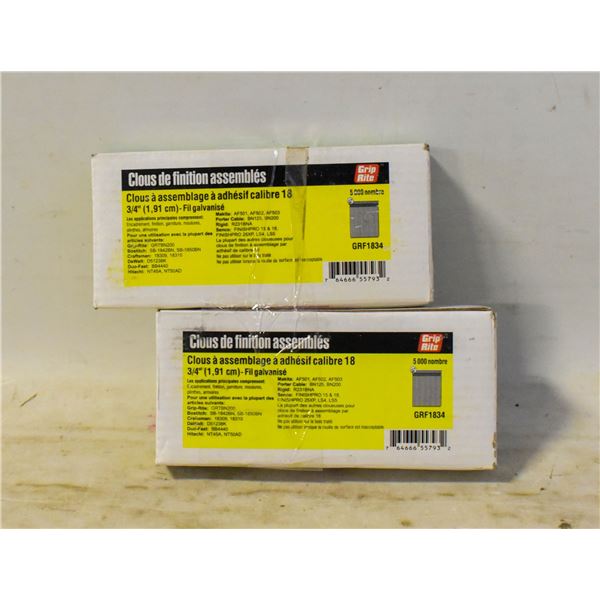 2 PACKS OF 18 GUAGE 3/4” BRAD NAILS