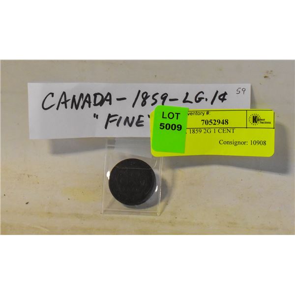 CANADA 1859 2G 1 CENT