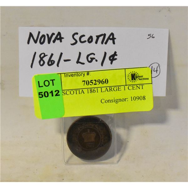 NOVA SCOTIA 1861 LARGE 1 CENT