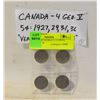 Image 1 : CANADA 4X GEORGE V 5 CENTS 1927, 29, 31, 36