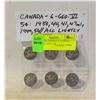 Image 1 : CANADA 6X GEORGE V 5 CENTS: 1938, 40, 41, 47ML, 49
