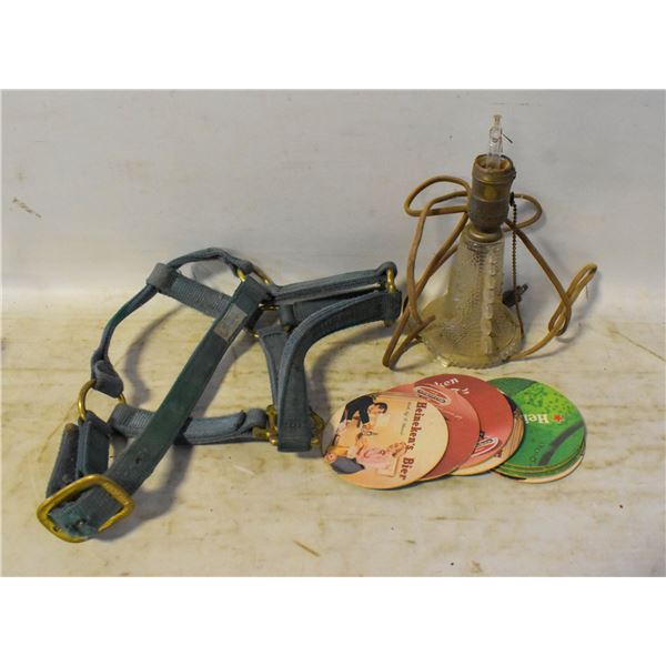 ANTIQUE LIGHT FIXTURE+VINTAGE PAPER COASTERS