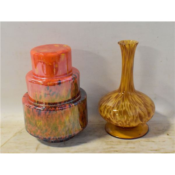 PAIR OF ART GLASS VASES (BOTH DIFFERENT)