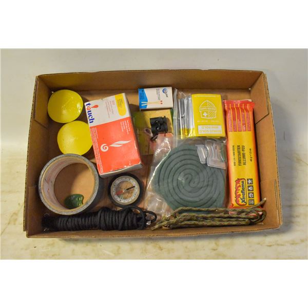 BOX OF MISCELLANEOUS CAMPING GEAR