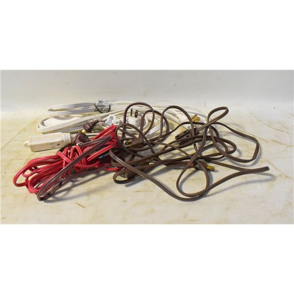 BOX OF EXTENSION CORDS VARIOUS SIZES