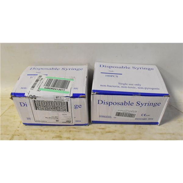 2 BOXES X 100, 200 TOTAL SYRINGES