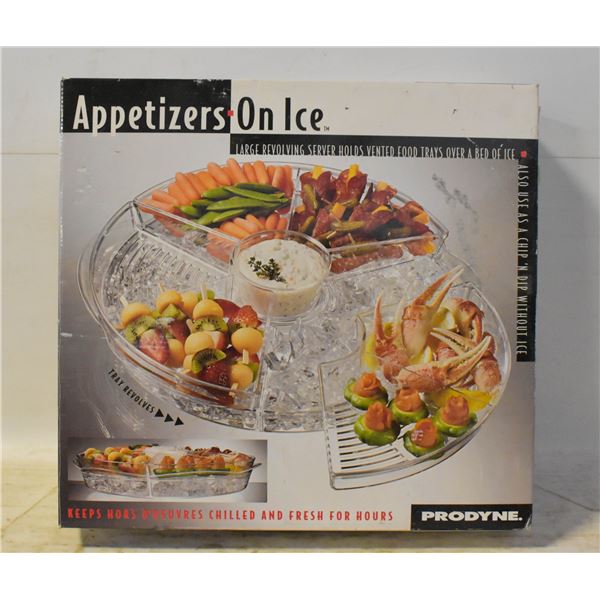 APPETIZERS ON ICE LARGE REVOLVING SERVER