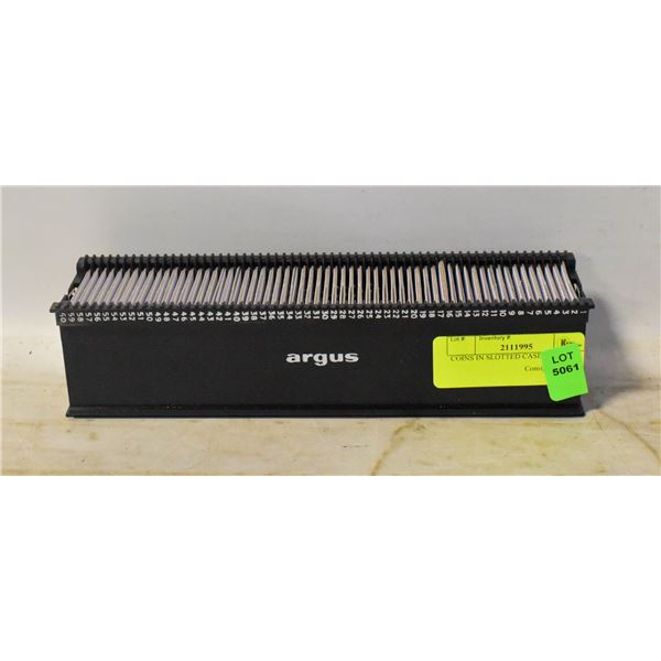 COINS IN SLOTTED CASE