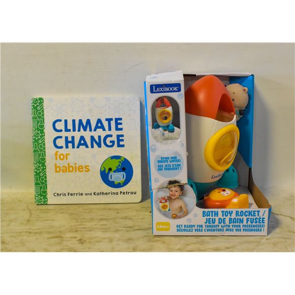 NEW BATH TOY ROCKET & CLIMATE CHANGE FOR