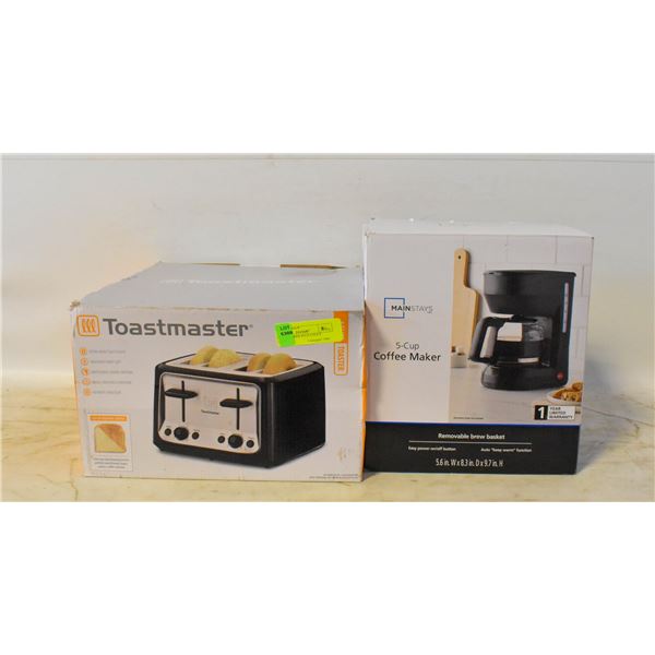 COFFEE MAKER PLUS 4 SLICE TOASTER