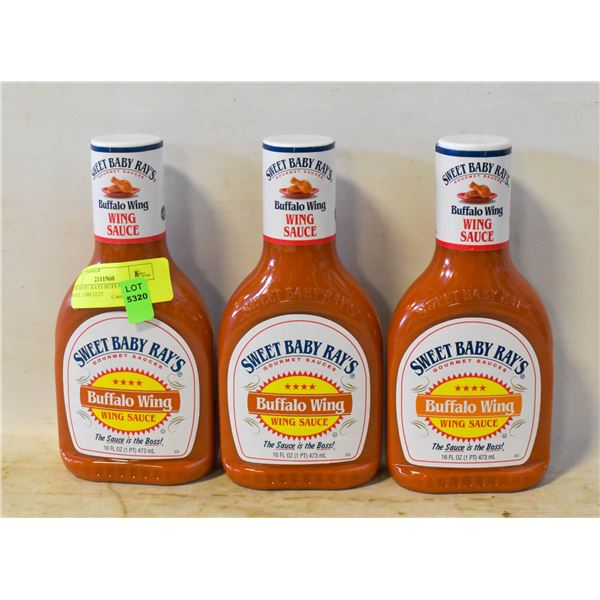 NEW BABY RAYS BUFFALO WING SAUCE 3 BB 12/25