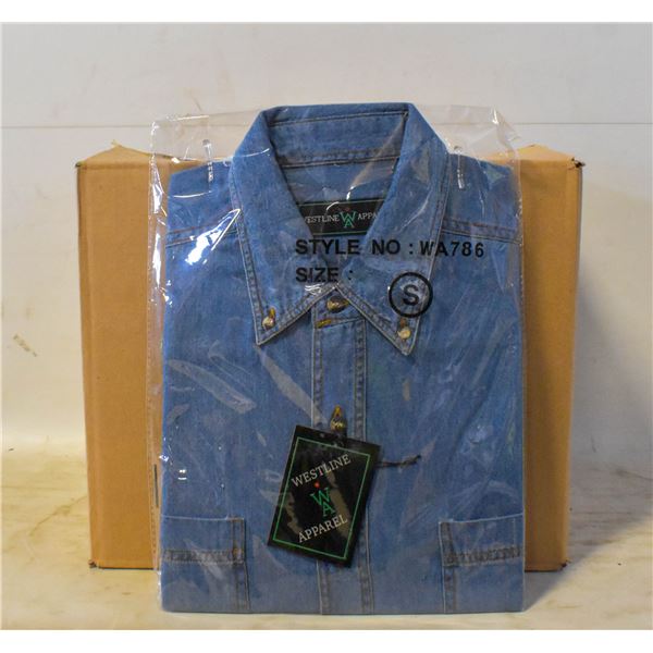 NEW MEN'S SHIRTS CASE OF 9 DENIM SIZE S
