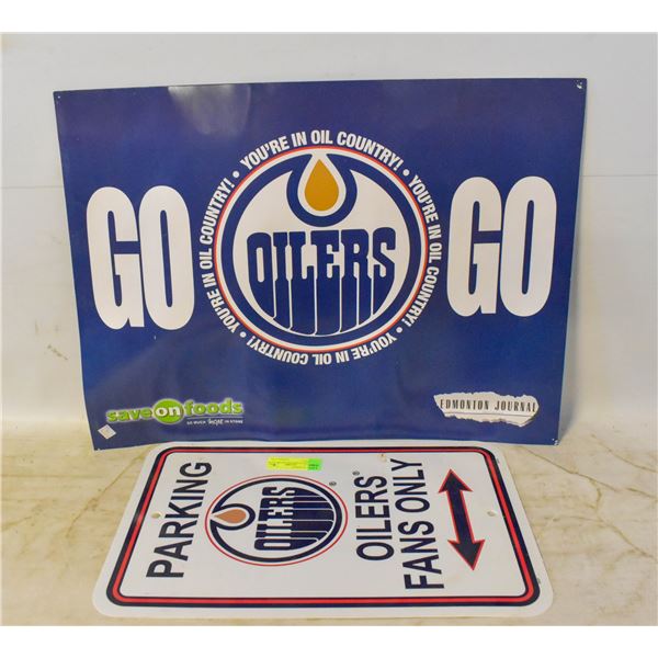 LOT OF 3 EDMONTON OILERS SIGNS / POSTERS