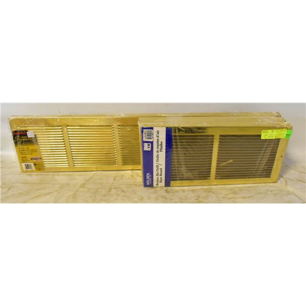 UNUSED BRASS COLOUR BASEBOARD AIR RETURN GRILLES