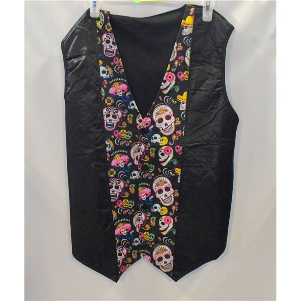 XL ADULT SUGAR SKULL VEST-ESTATE