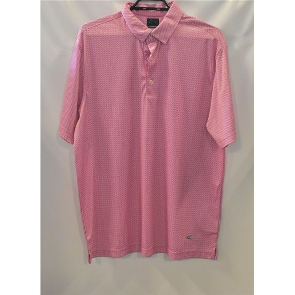 MEN'S GREG NORMAN PINK GOLF SHIRT SIZE L