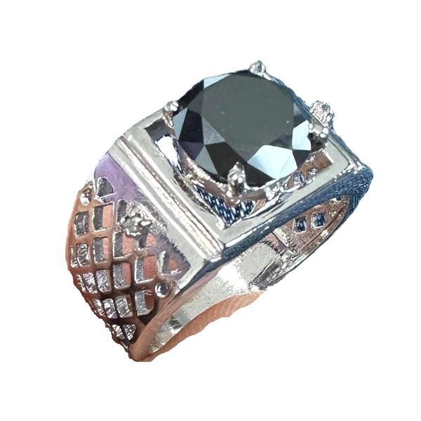 SZ 8.5 3.27 CT BLACK MOISSANITE 925S RING
