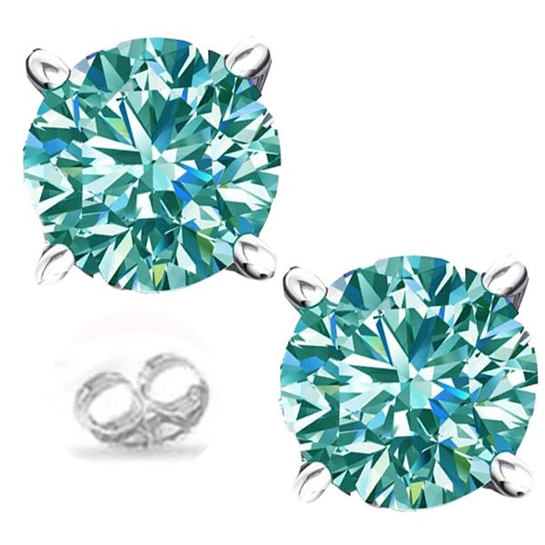 2+CT ICE BLUE COLOR MOISSANITE 925S EARRINGS