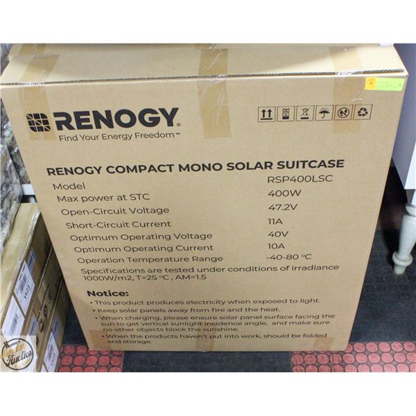 BRAND NEW RENOGY 400W SOLAR PANEL SUITCASE PORTABL